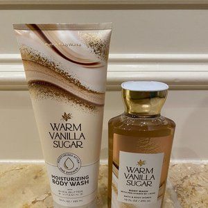 NEW Bath & Body Works Warm Vanilla Sugar Body Wash & Moisturizing Body Wash